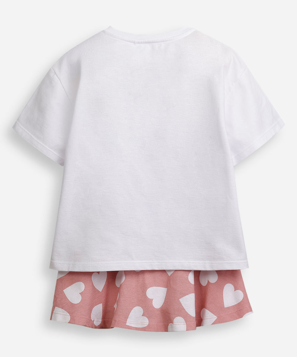 conjunto curto infantil de algodão stitch colorido