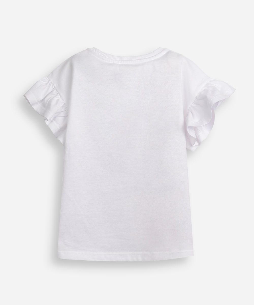 blusa infantil de algodão patrulha canina com scrunchie  off white