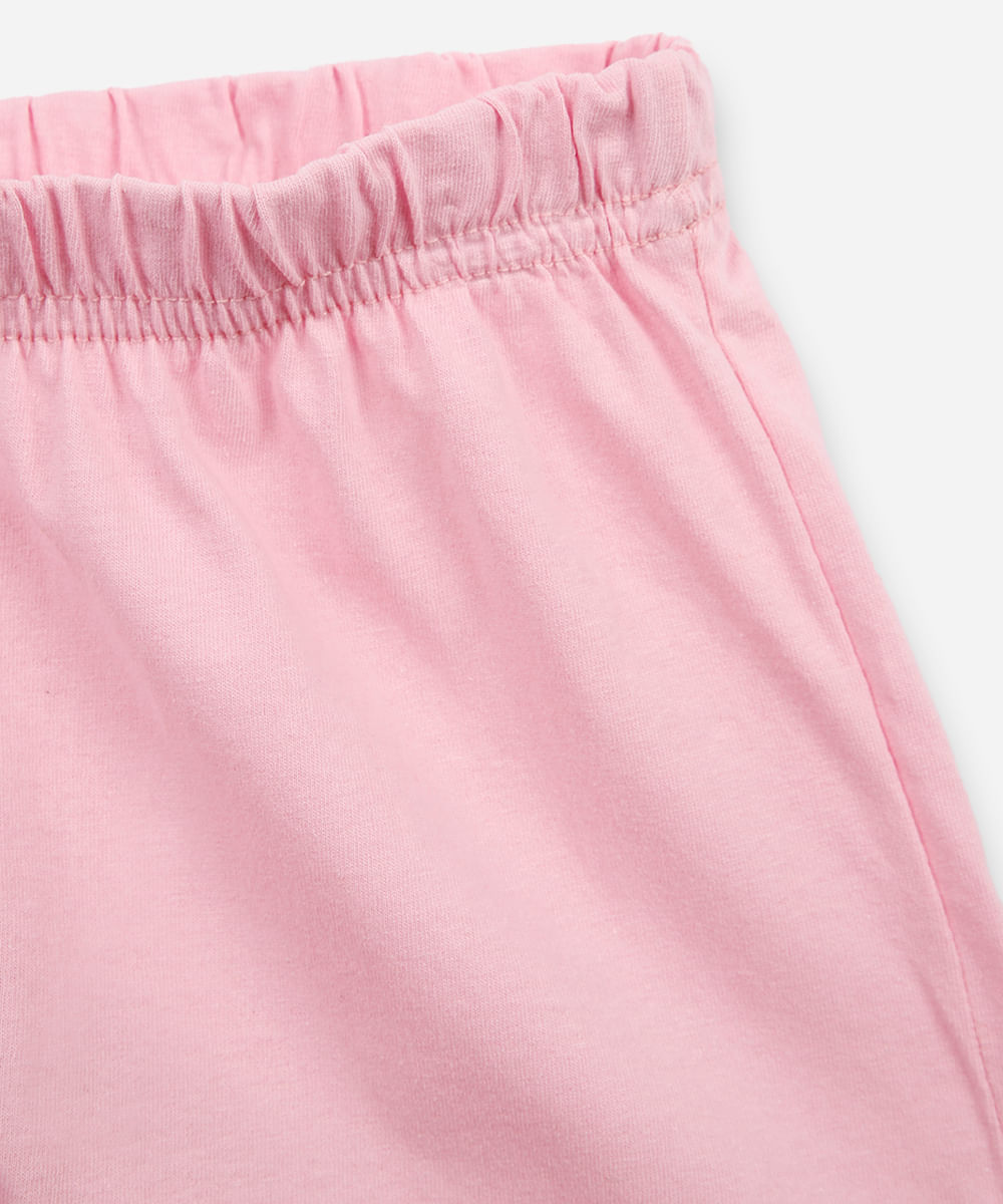 pijama curto infantil de algodão hello kitty rosa