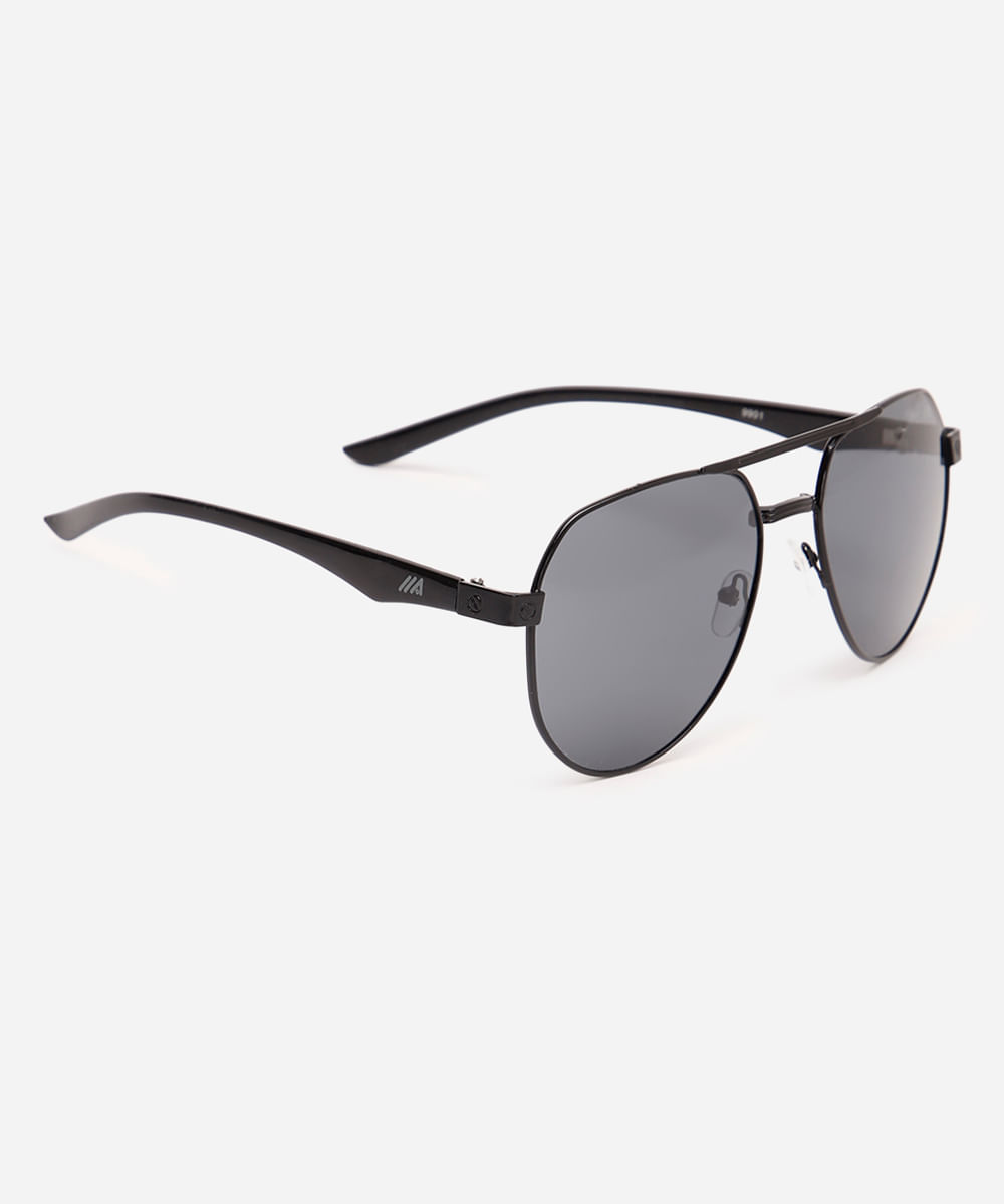 óculos de sol aviador preto