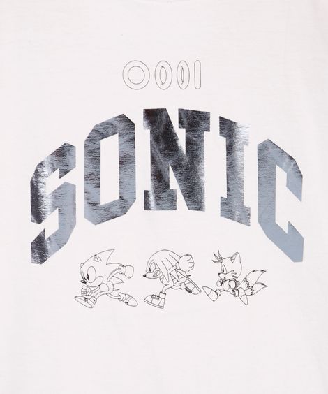 camiseta infantil sonic day off white