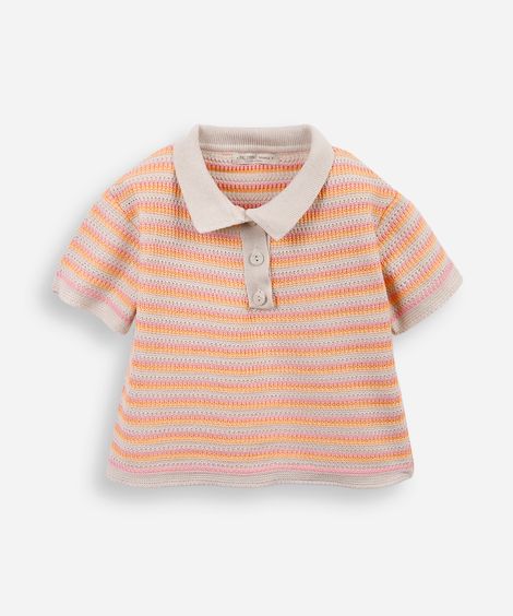 polo infantil de tricot listrada colorido