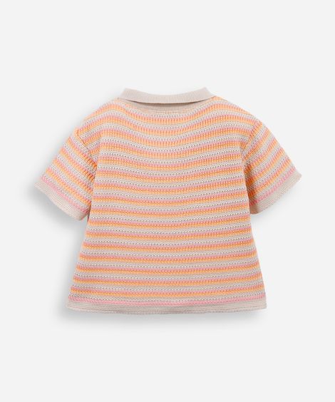 polo infantil de tricot listrada colorido