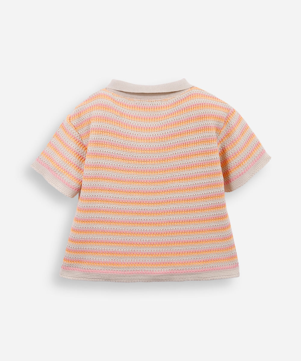 polo infantil de tricot listrada colorido