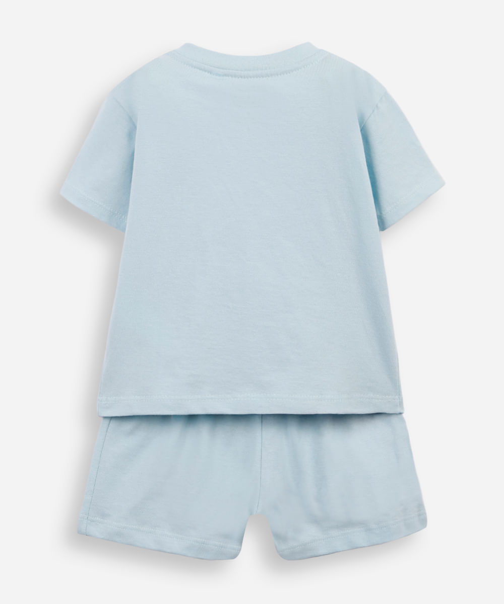 pijama infantil curto bluey interativo azul