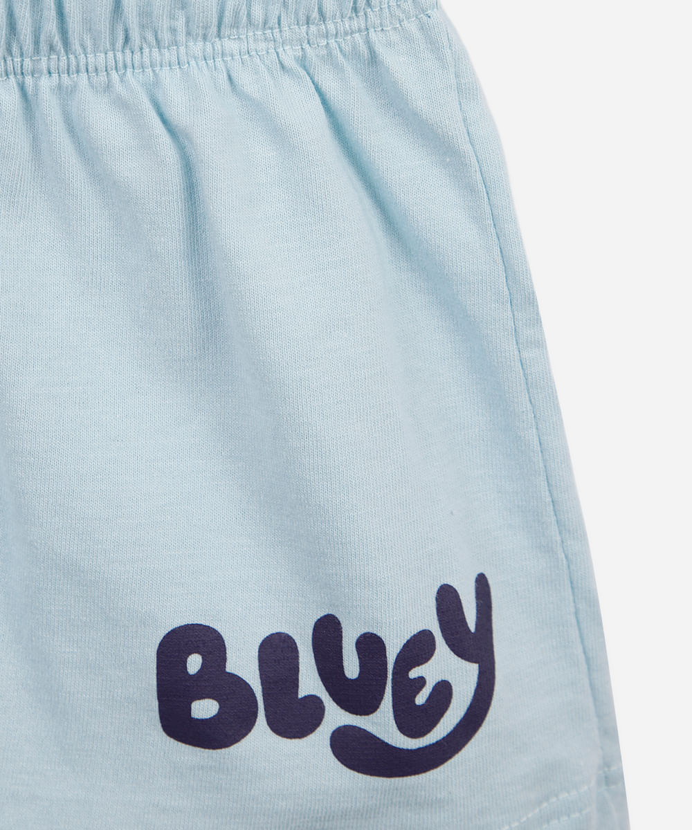 pijama infantil curto bluey interativo azul