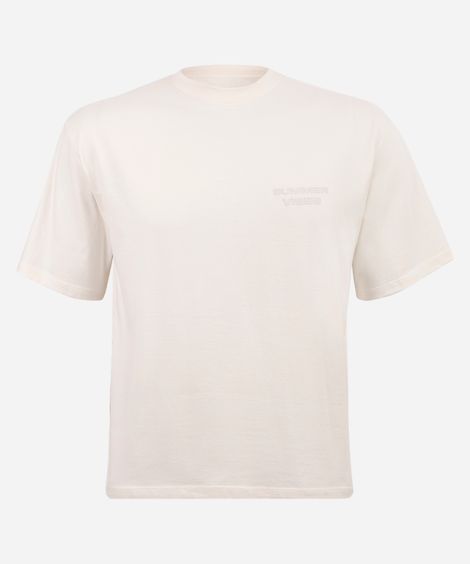 camiseta box juvenil de algodão summer vibes off white