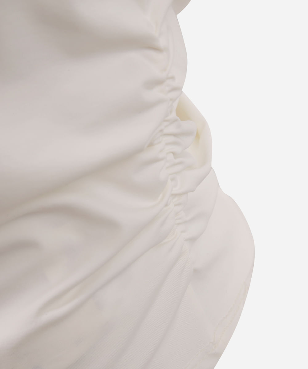 camiseta juvenil malha franzido lateral off white