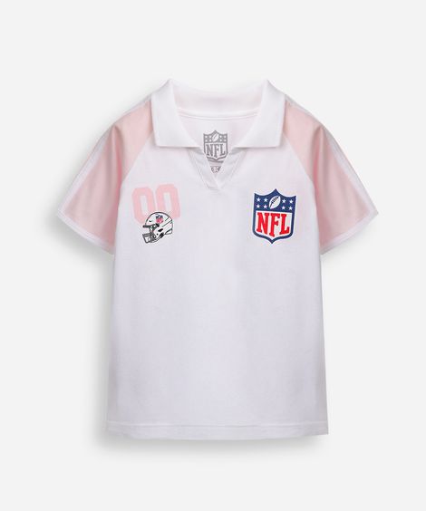 polo raglan infantil de algodão nfl off white