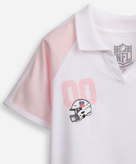 polo raglan infantil de algodão nfl off white