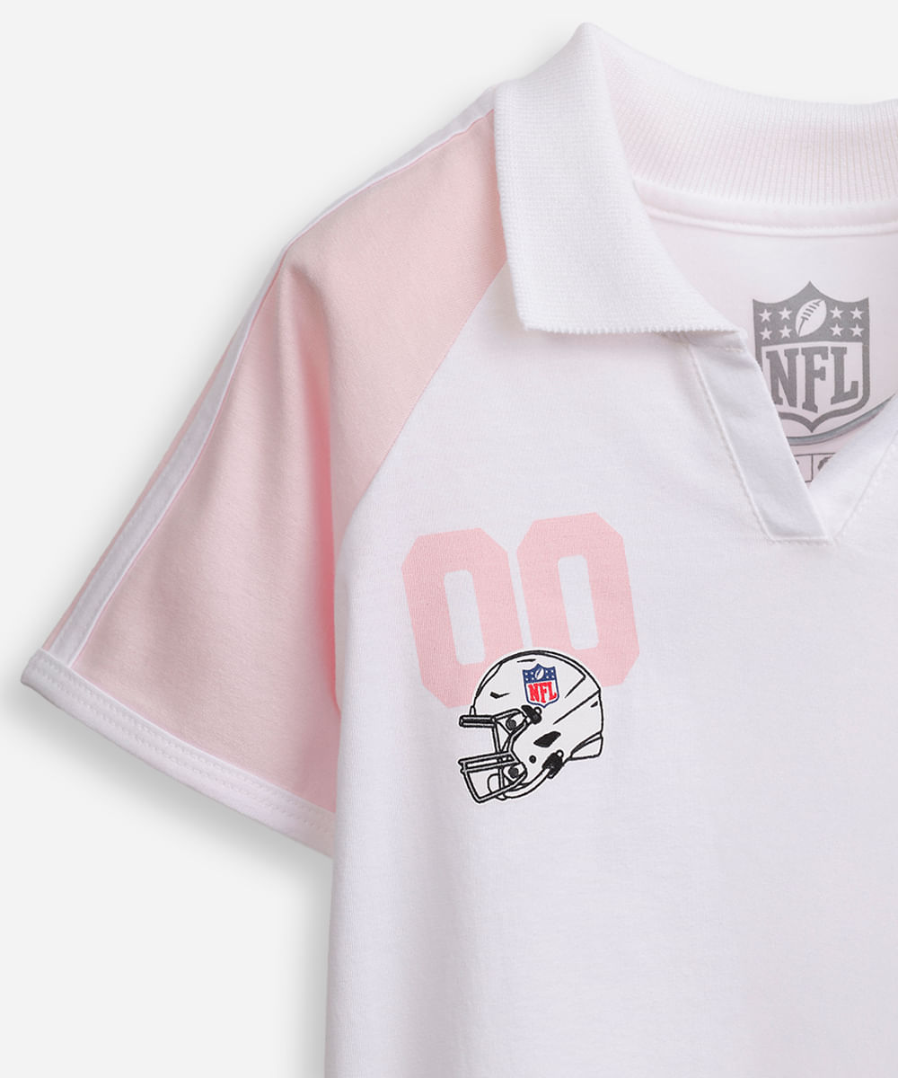 polo raglan infantil de algodão nfl off white