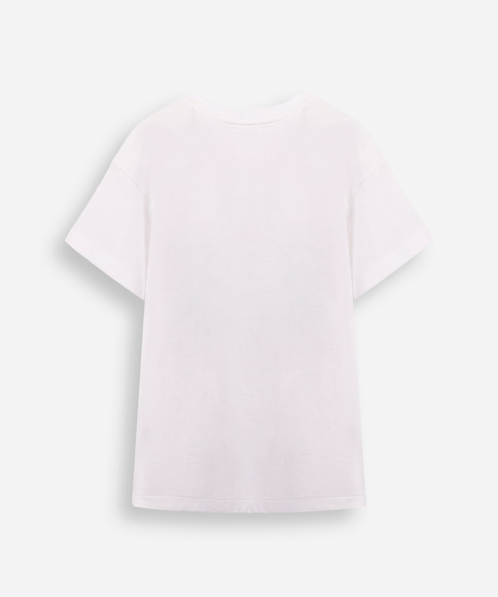 camiseta infantil de algodão capivara com glitter off white