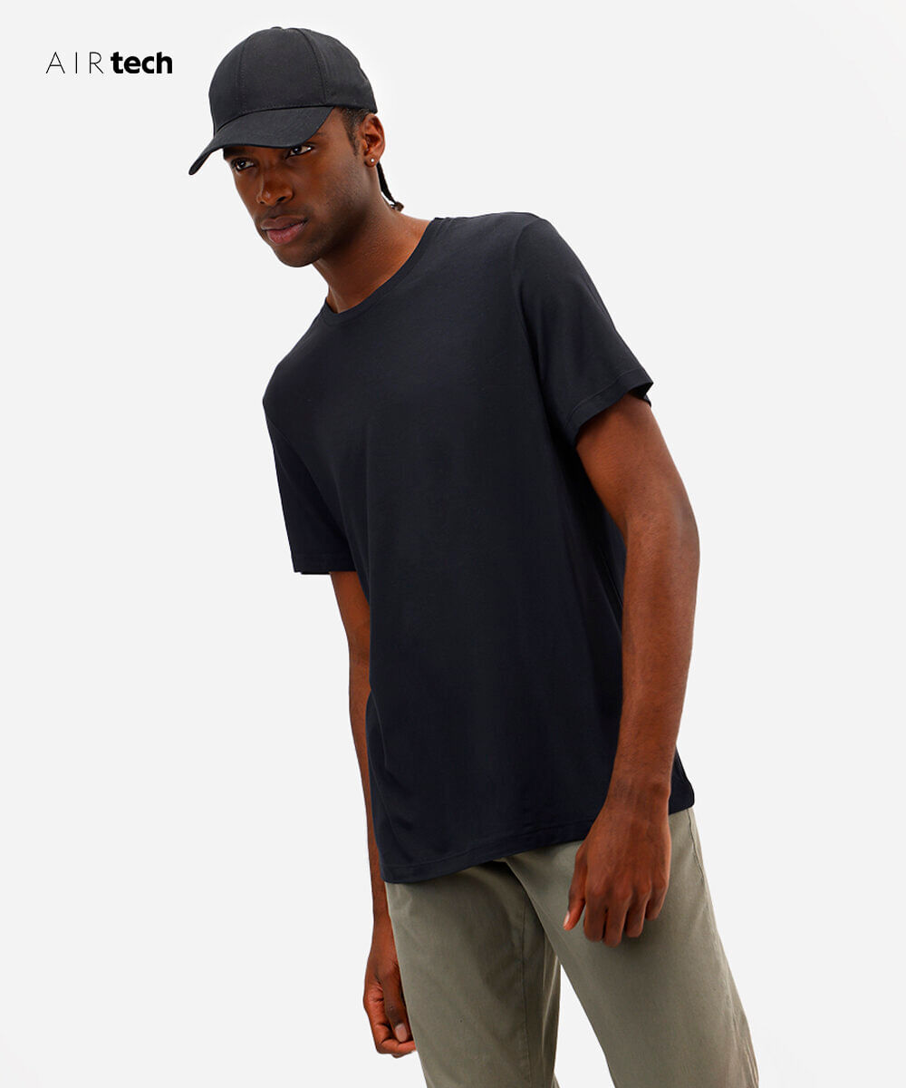 camiseta comfort masculina manga curta AIRtech preta