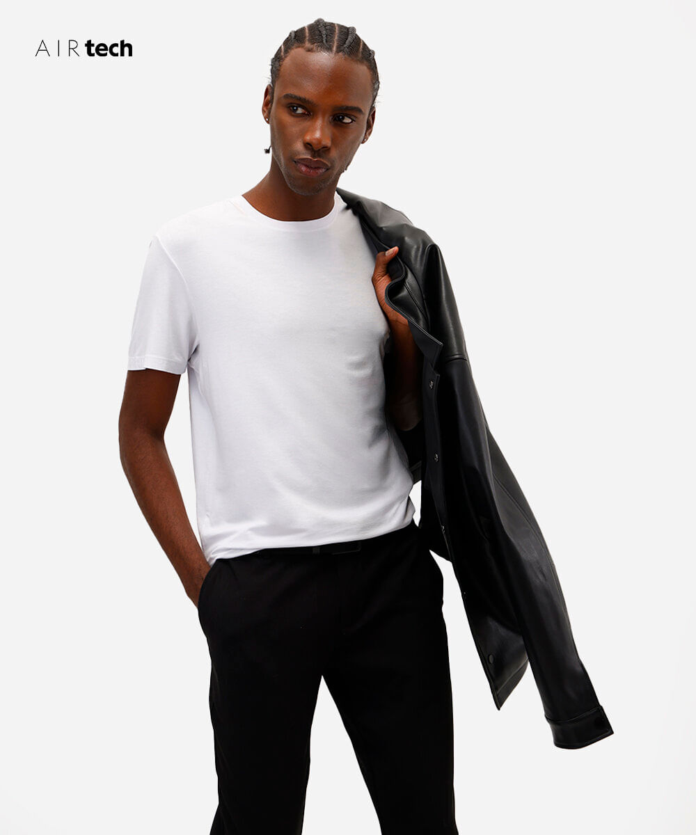 camiseta comfort masculina manga curta AIRtech branca