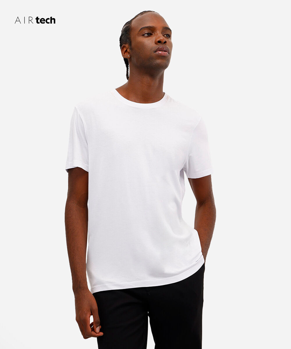 camiseta comfort masculina manga curta AIRtech branca