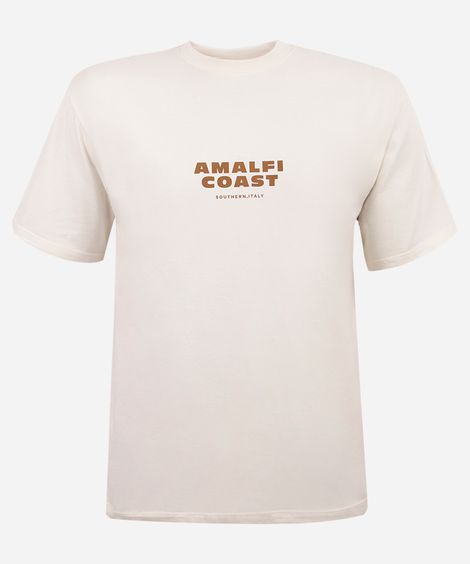camiseta juvenil de algodão estampada off white