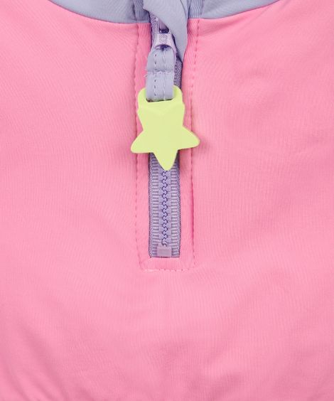 biquini infantil zíper recortes rosa