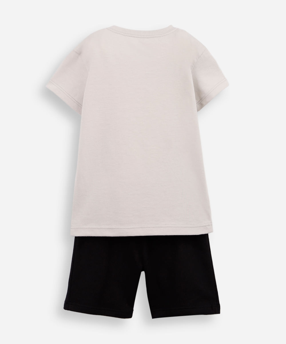 conjunto infantil curto tigre cinza
