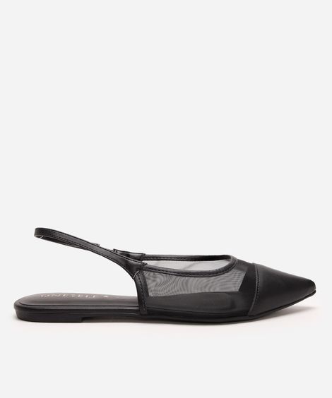 sapatilha feminina slingback telinha oneself preta