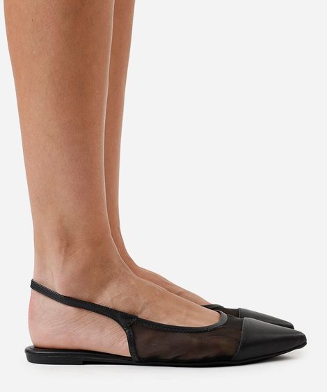 sapatilha feminina slingback telinha oneself preta