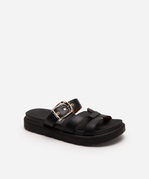 papete flatform feminina com fivela vizzano preta