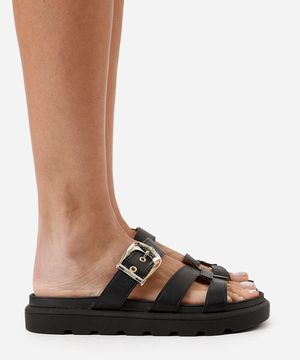 papete flatform feminina com fivela vizzano preta