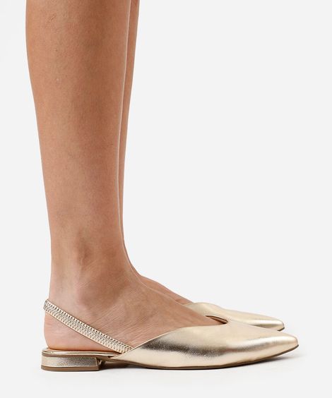 sapatilha feminina slingback oneself dourada