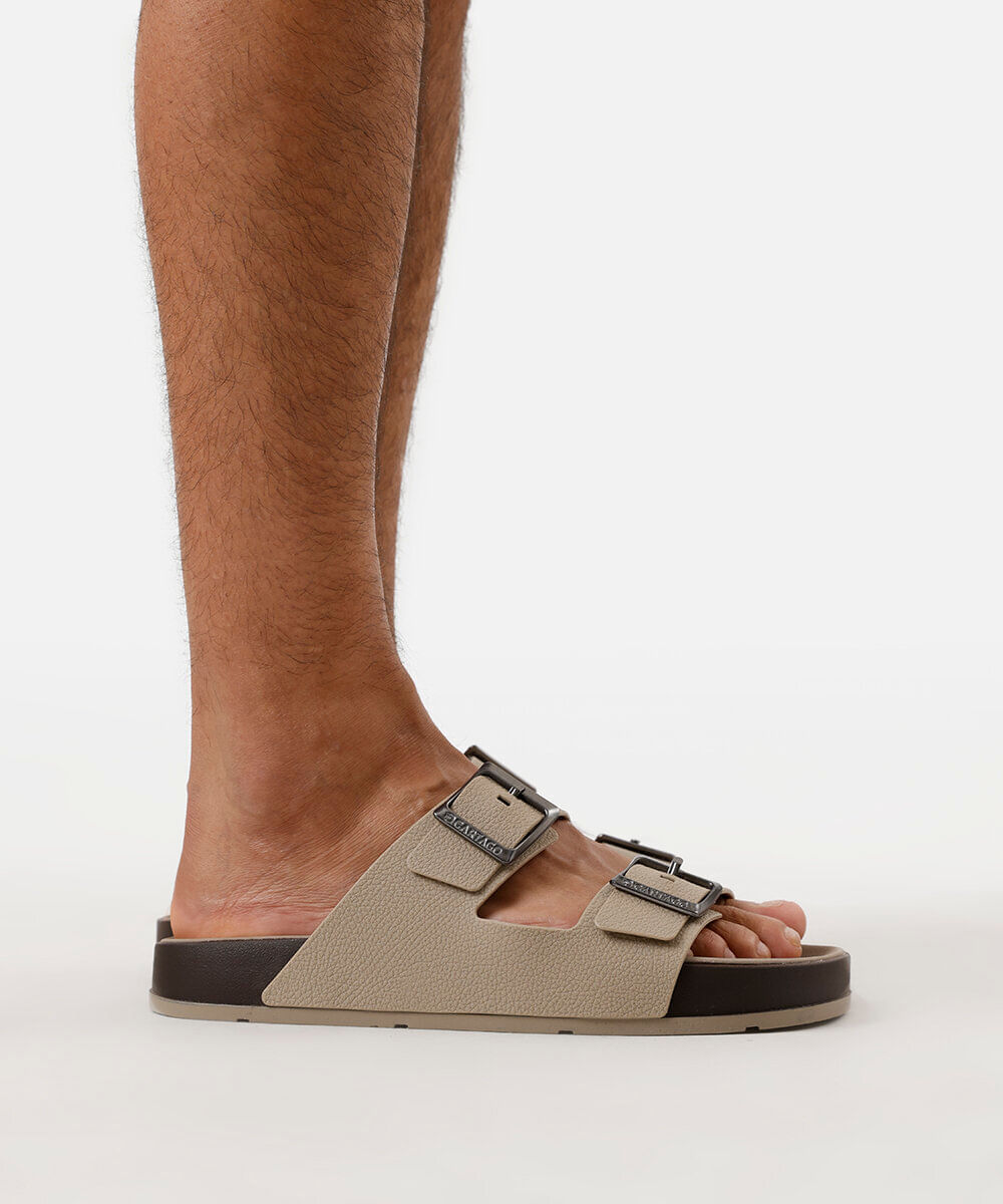 papete com fivelas cartago bege