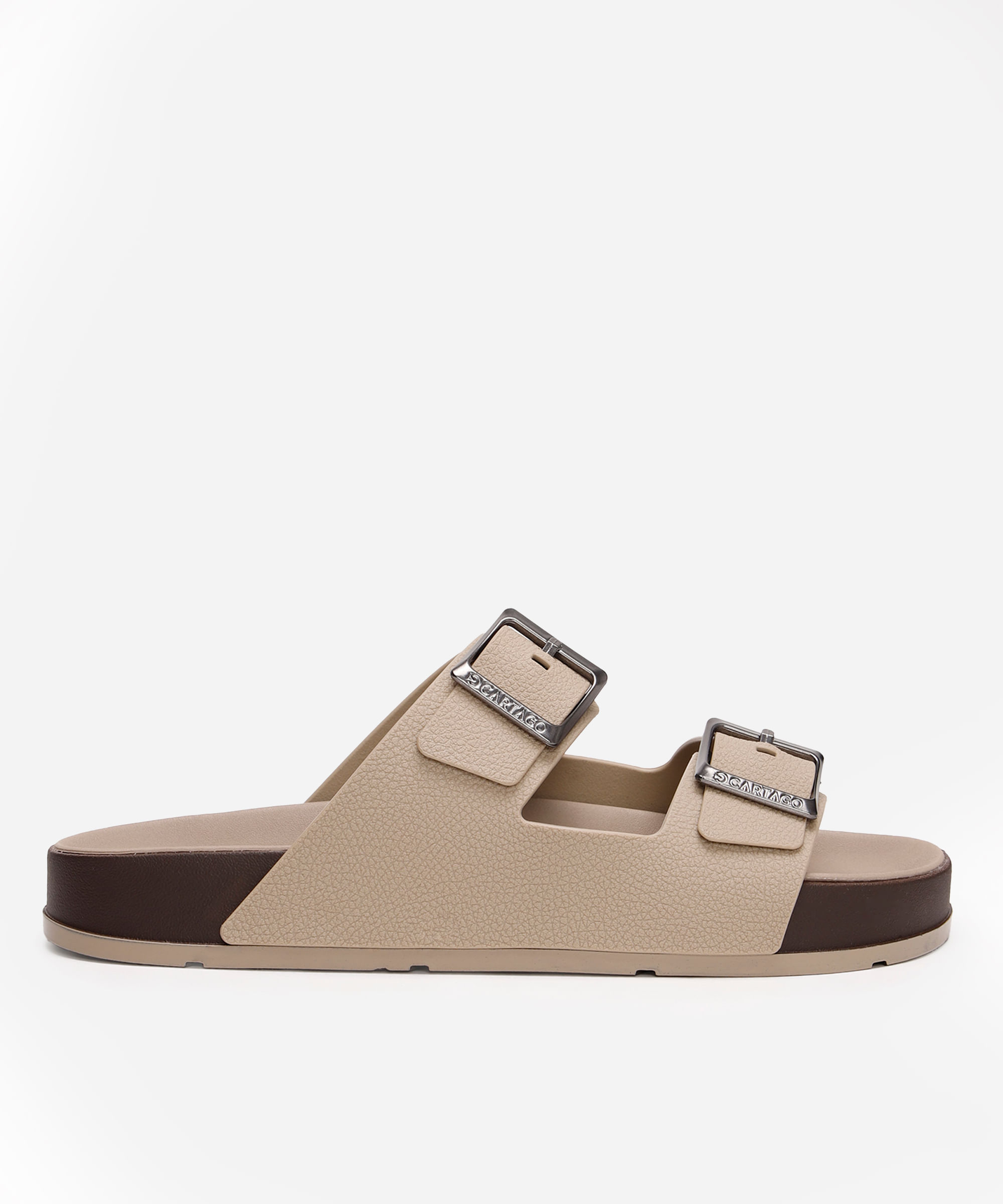 papete com fivelas cartago bege