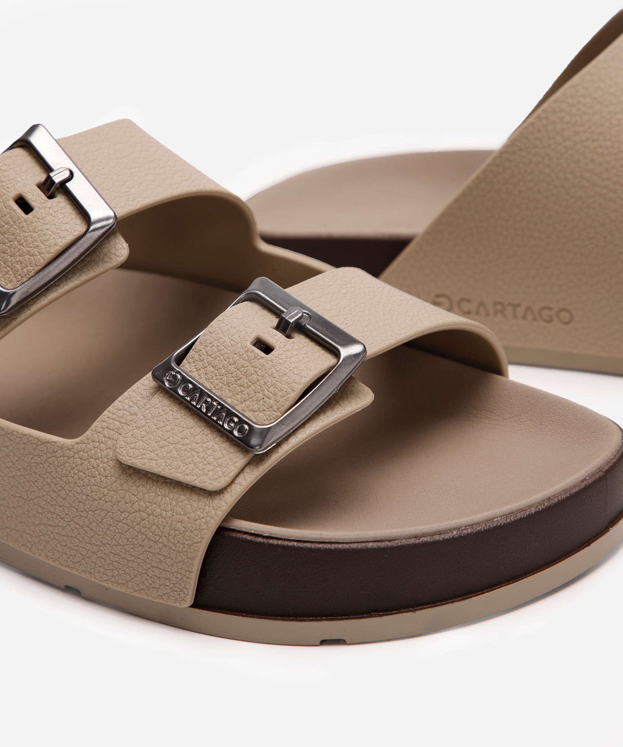 papete com fivelas cartago bege