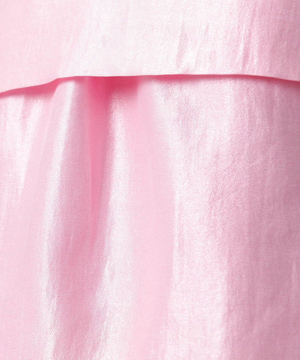 blusa feminina sem alça com laço acetinada mindset rosa