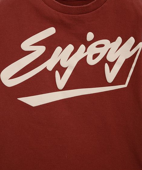 camiseta infantil de algodão enjoy vermelha