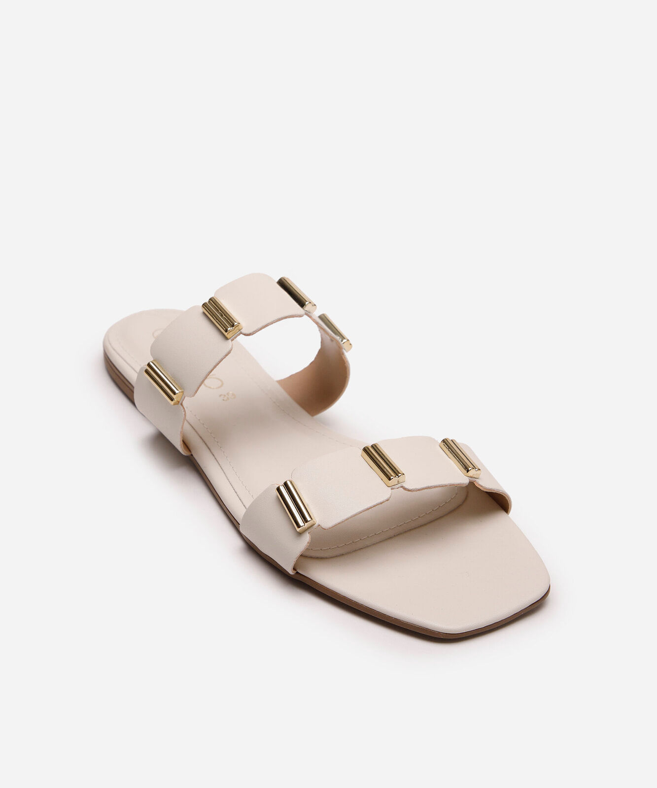 rasteirinha via uno com tira geométrica off white