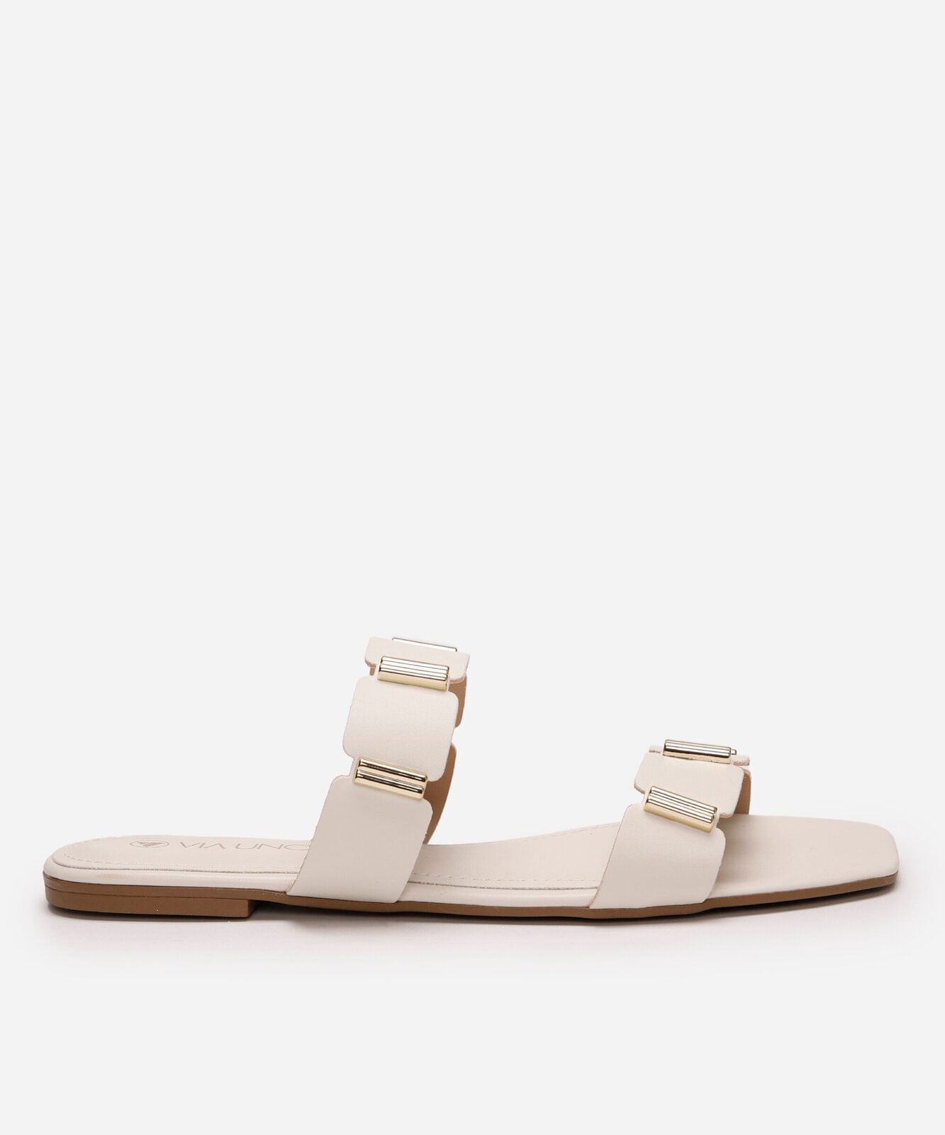 rasteirinha via uno com tira geométrica off white