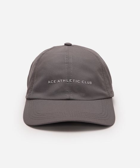 boné aba curva esportivo estampado cinza