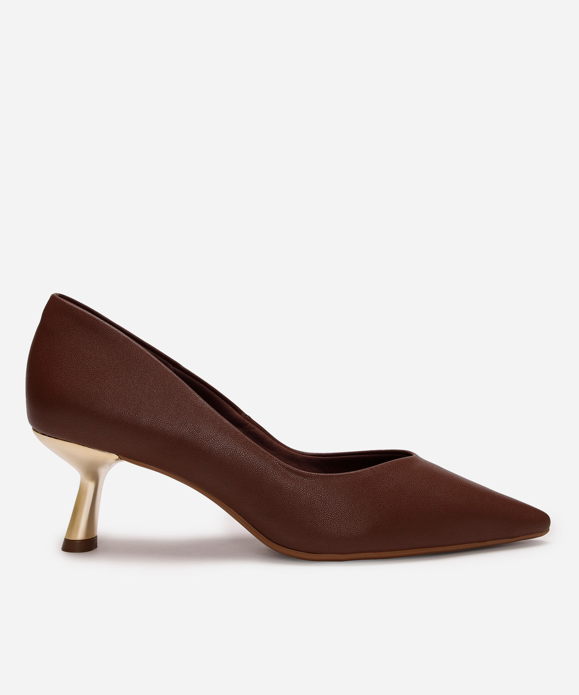 scarpin bico fino salto fino oneself marrom