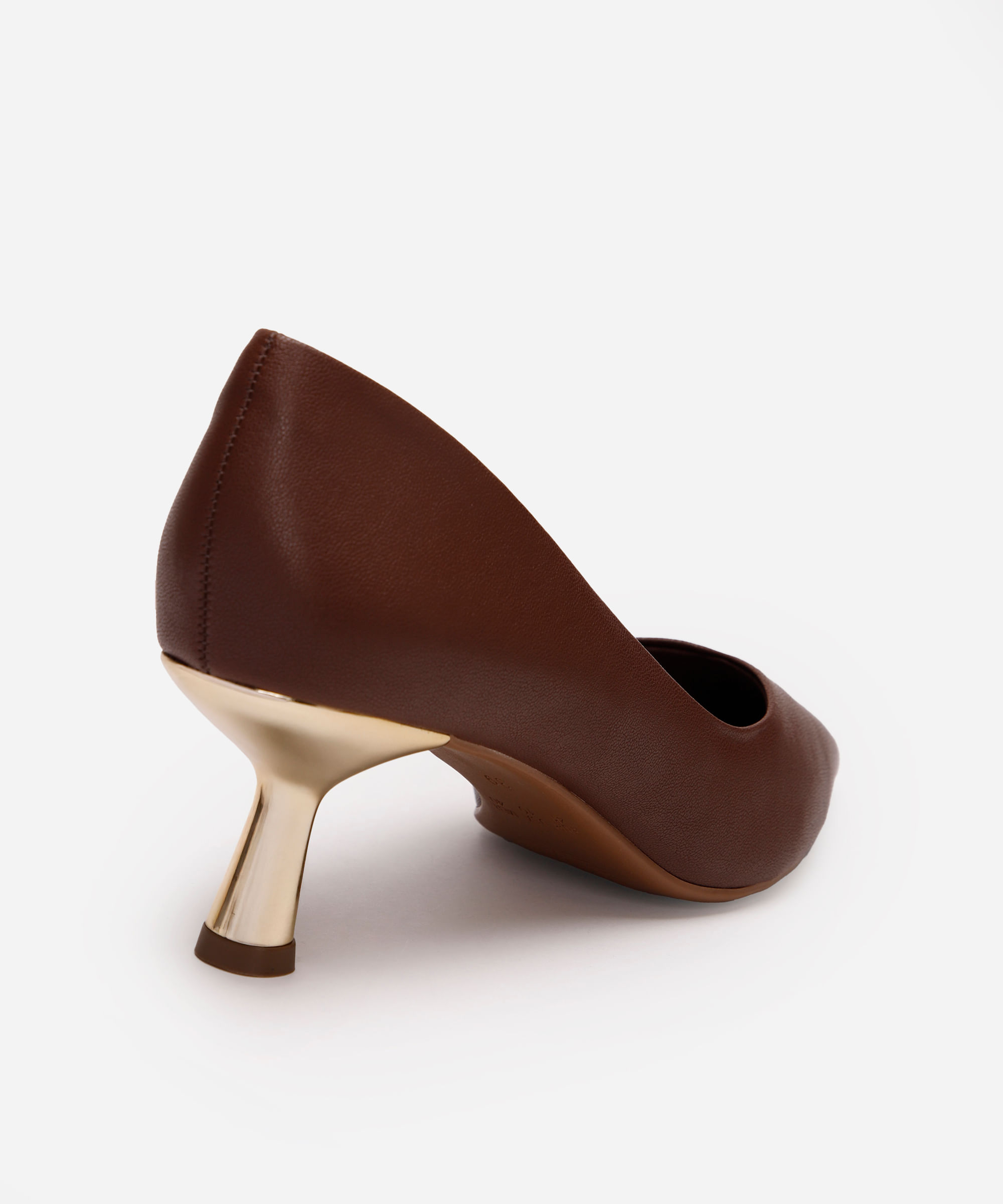 scarpin bico fino salto fino oneself marrom