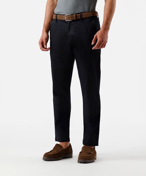 calça slim masculina de alfaiataria cós elástico preta