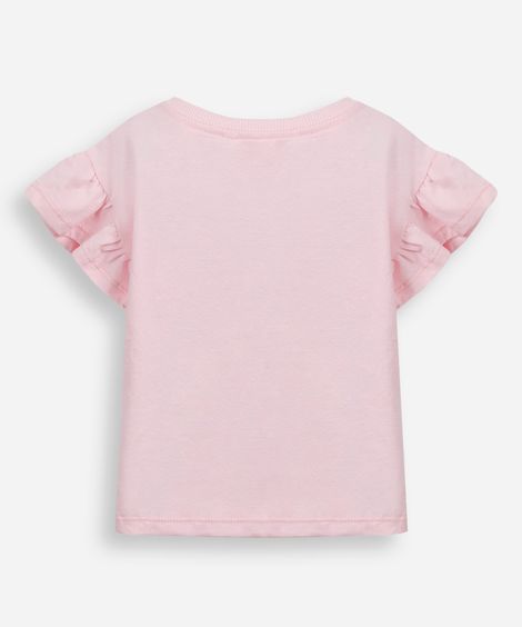 blusa infantil de algodão manga curta bluey rosa