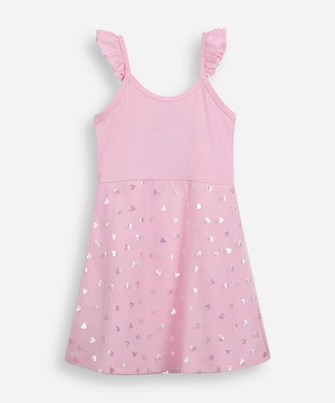 camisola infantil de algodão e tule hello kitty rosa