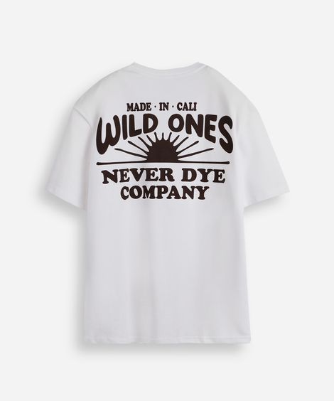 camiseta juvenil manga curta wild ones off white