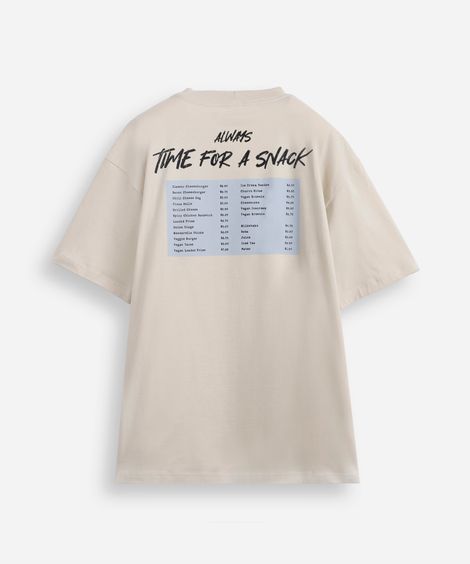 camiseta juvenil de algodão estampada bege