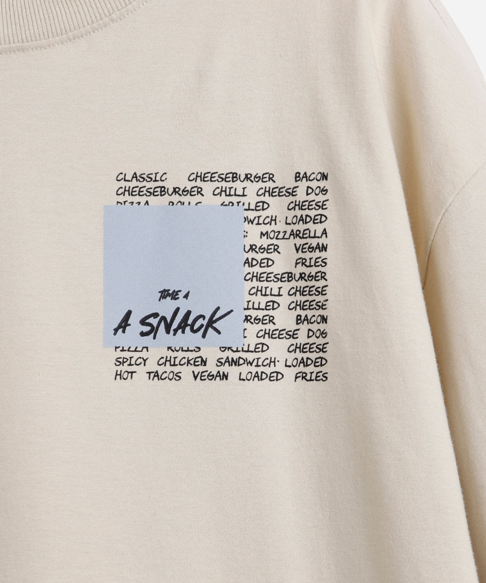 camiseta juvenil de algodão estampada bege