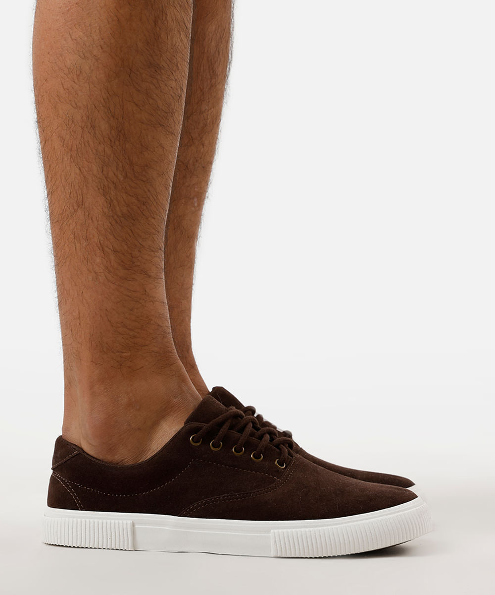 tênis casual texturizado oneself marrom