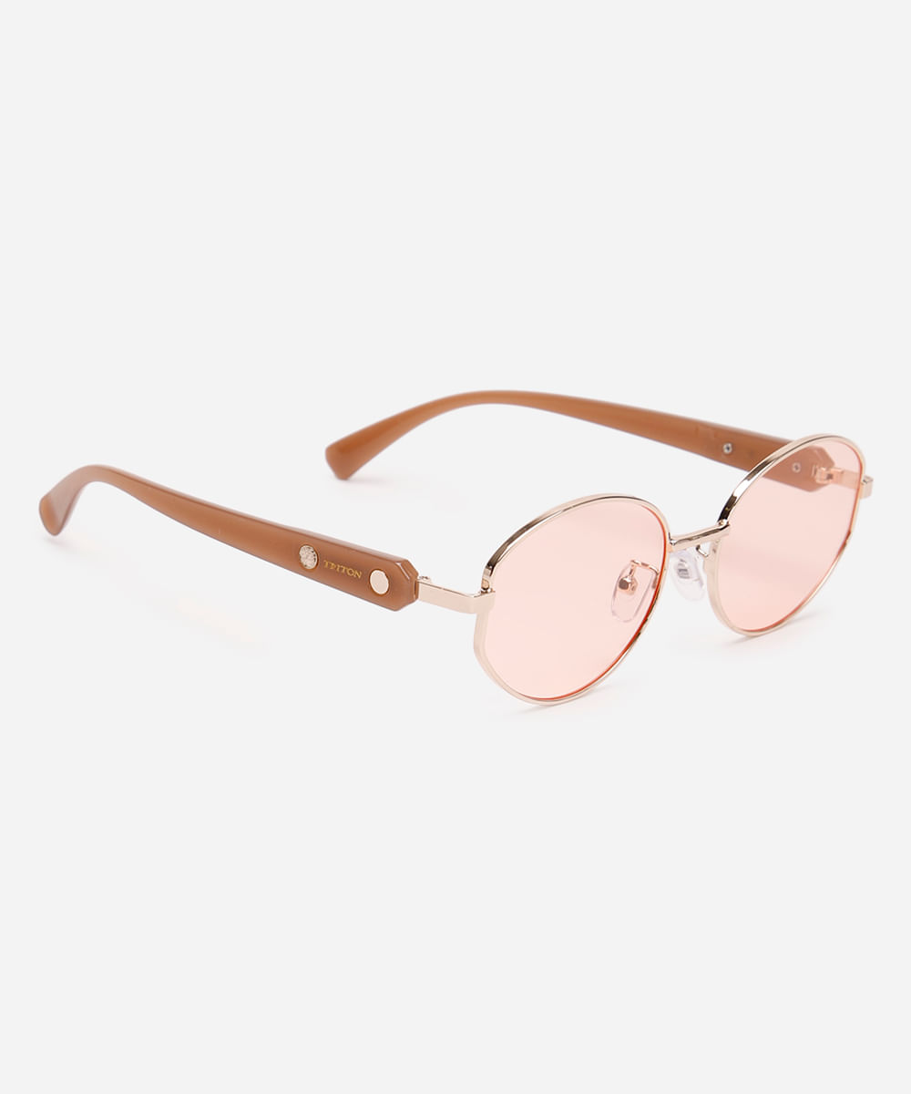 óculos de sol oval triton dourado