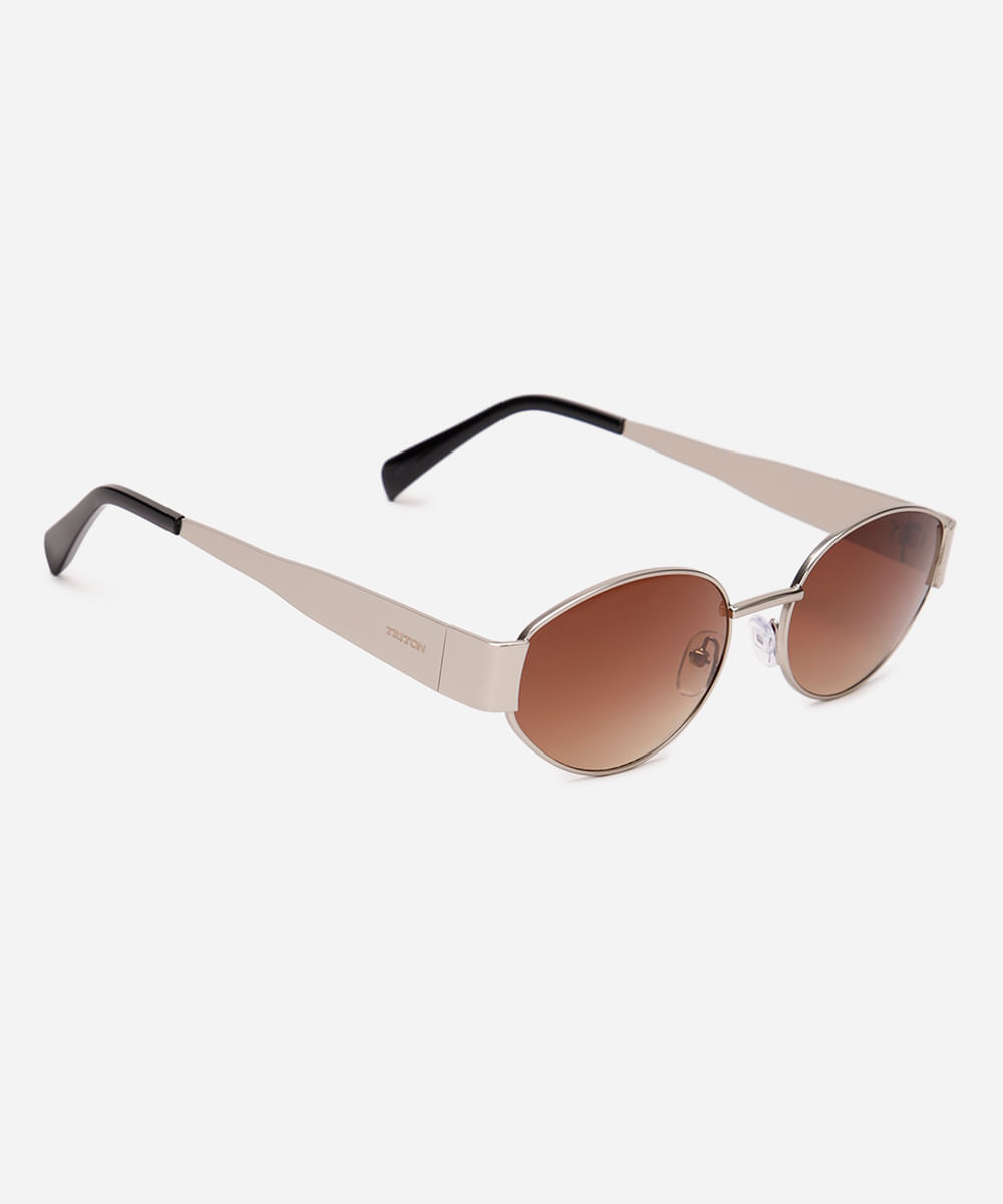 óculos de sol oval triton prateado