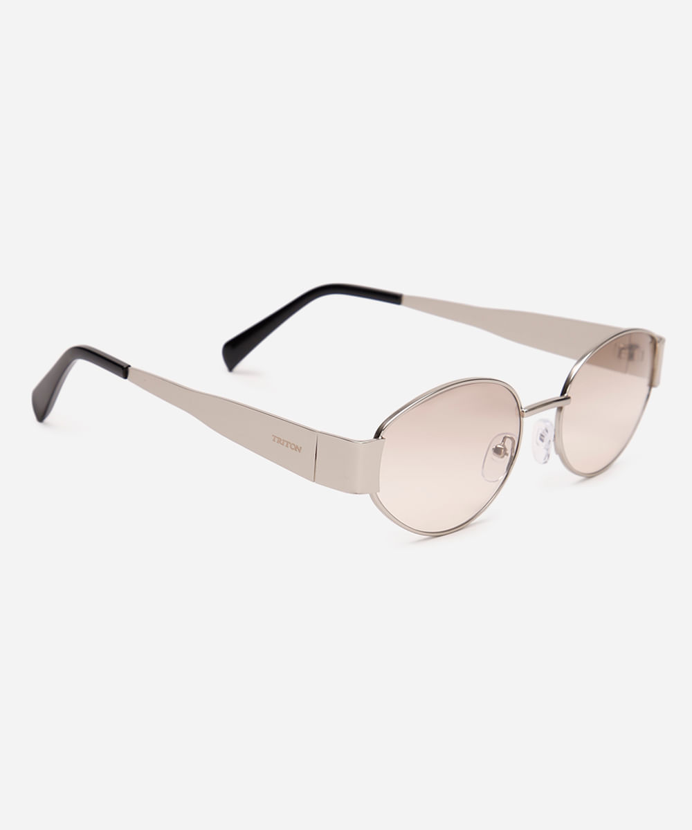 óculos de sol oval triton prateado