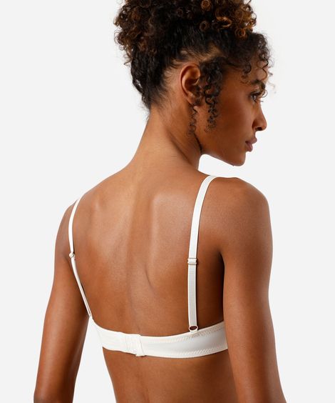 sutiã meia taça com recorte acetinado off white