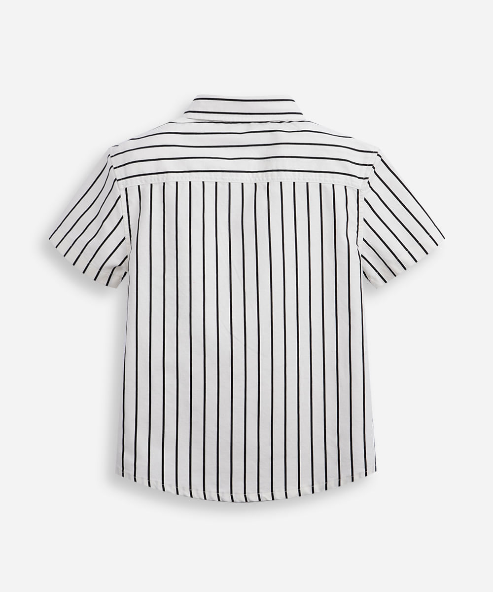 camisa infantil de algodão snoopy listrada off white