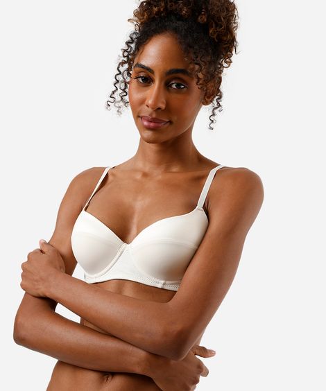 sutiã meia taça com recorte acetinado off white